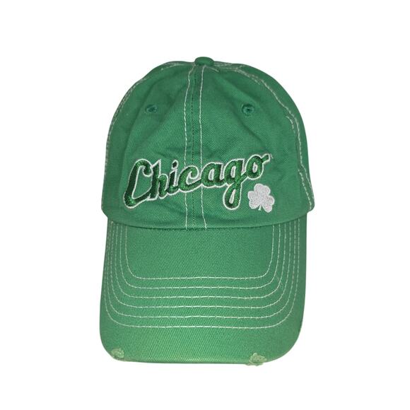 Chicago White Sox Hat Cap Strap Back Green MLB Baseball Shamrock St Patrick Mens - Picture 1 of 8